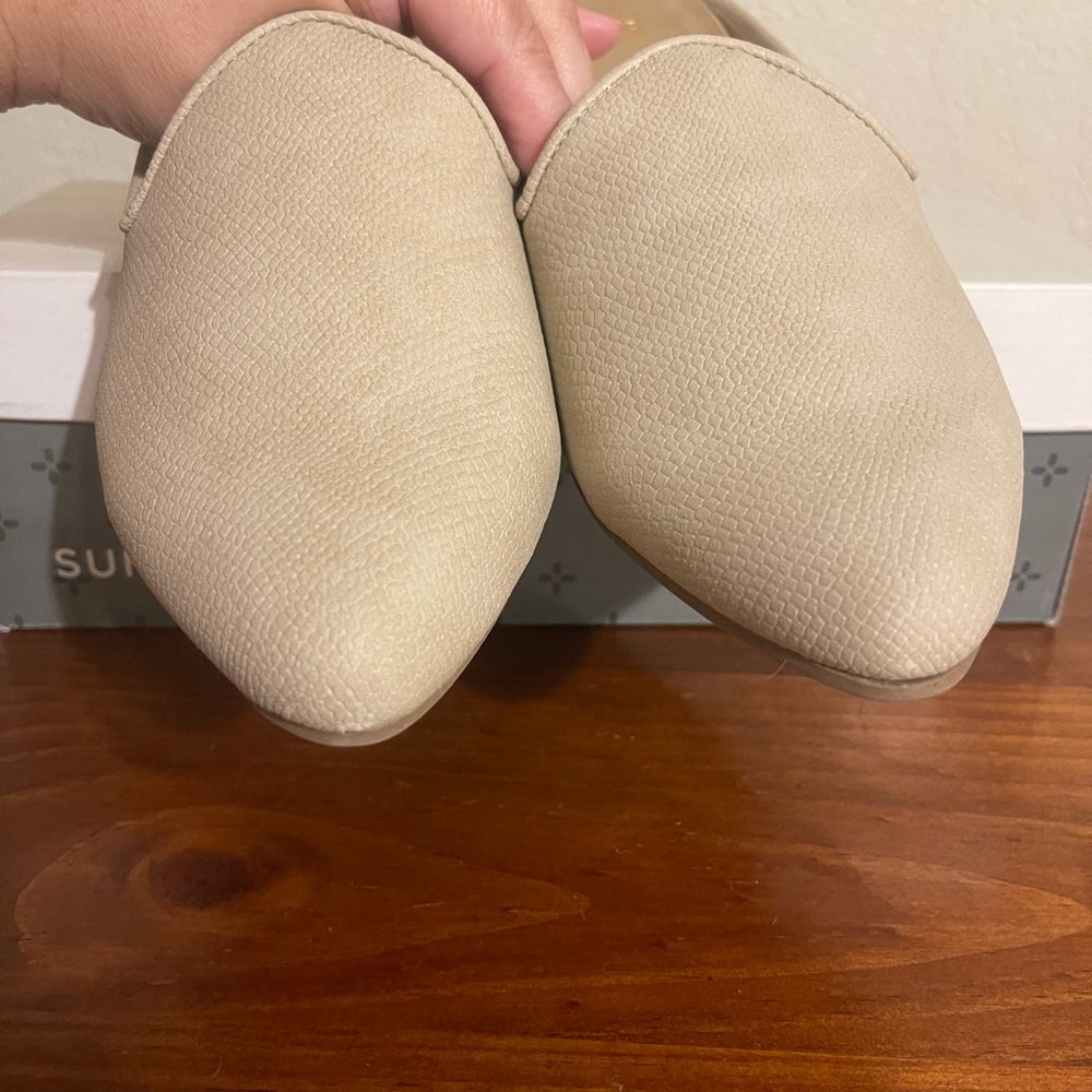 Brand New Sun & Stone cream slip ons